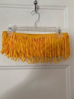 Cabana del Sol , women ´s bright Yellow Fringe strapless Bikini Top